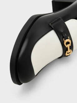 Two-Tone Metallic Accent Block Heel Loafer Pumps 13 Two-Tone Metallic Accent Block Heel Loafer Pumps -Charles & Keith 2023 L6 CK1 60280401 24 5