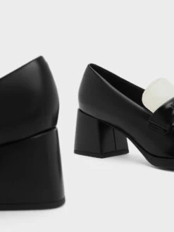 Two-Tone Metallic Accent Block Heel Loafer Pumps 14 Two-Tone Metallic Accent Block Heel Loafer Pumps -Charles & Keith 2023 L6 CK1 60280401 24 7
