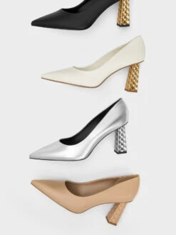 Quilted Heel Pointed-Toe Pumps -Charles & Keith 2023 L6 CK1 60361472 41 7
