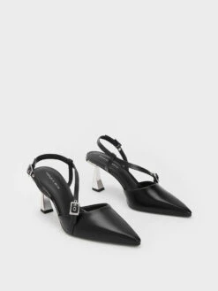 Asymmetric Curved Heel Slingback Pumps -Charles & Keith 2023 L6 CK1 60361473 01 3