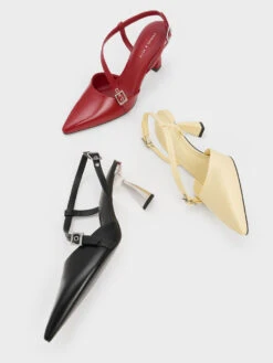 Asymmetric Curved Heel Slingback Pumps -Charles & Keith 2023 L6 CK1 60361473 01 7