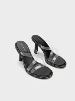 See-Through Crossover Crystal-Embellished Mules -Charles & Keith 2023 L6 CK1 60361476 H3 3