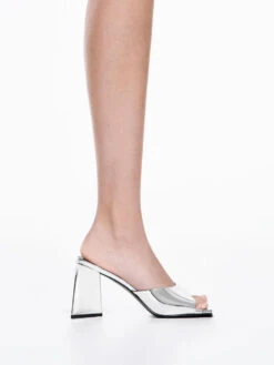 Metallic Cap Sculptural Heel Mules -Charles & Keith 2023 L6 CK1 60580283 07 2