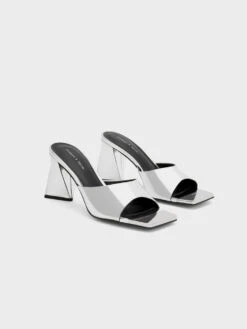 Metallic Cap Sculptural Heel Mules -Charles & Keith 2023 L6 CK1 60580283 07 3