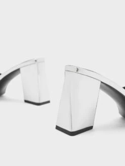 Metallic Cap Sculptural Heel Mules -Charles & Keith 2023 L6 CK1 60580283 07 5