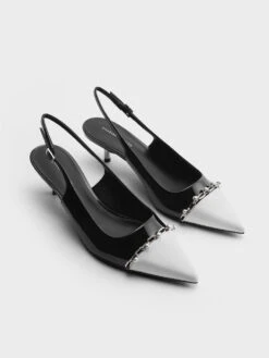 Patent Pearl Chain-Link Slingback Pumps 11 Patent Pearl Chain-Link Slingback Pumps -Charles & Keith 2023 L6 CK1 61720161 J5 3