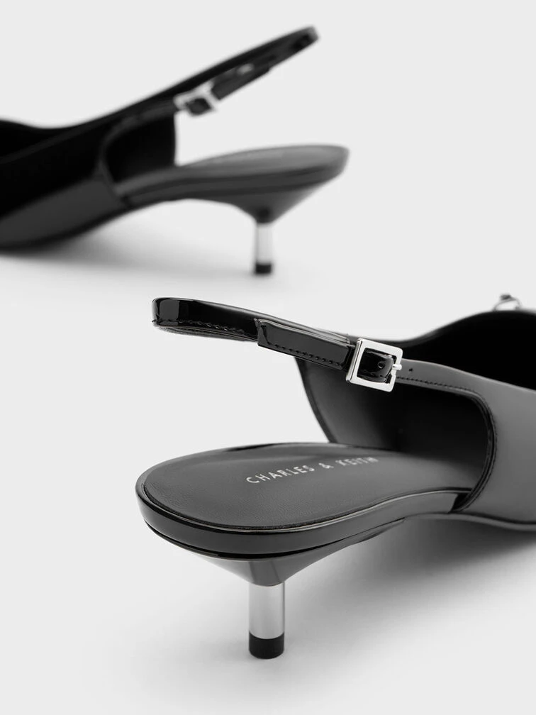 Patent Pearl Chain-Link Slingback Pumps 7 Patent Pearl Chain-Link Slingback Pumps - Image 5