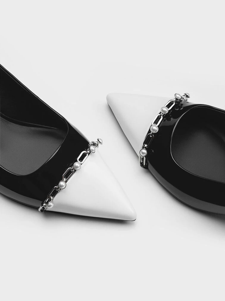 Patent Pearl Chain-Link Slingback Pumps 8 Patent Pearl Chain-Link Slingback Pumps - Image 6