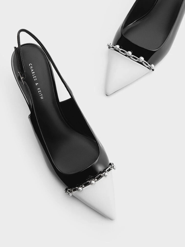 Patent Pearl Chain-Link Slingback Pumps 9 Patent Pearl Chain-Link Slingback Pumps - Image 7