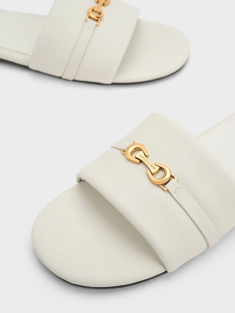 Metallic Accent Round-Toe Slide Sandals 6 Metallic Accent Round-Toe Slide Sandals - Image 4