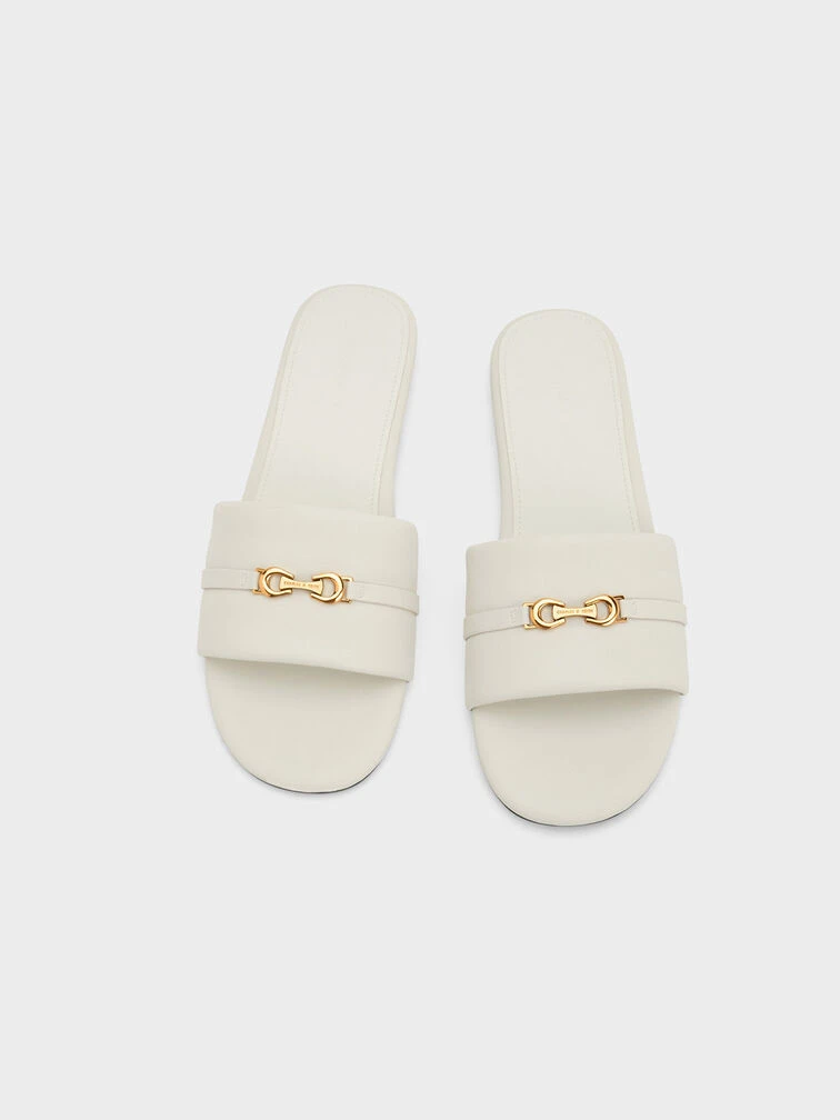 Metallic Accent Round-Toe Slide Sandals 8 Metallic Accent Round-Toe Slide Sandals - Image 6