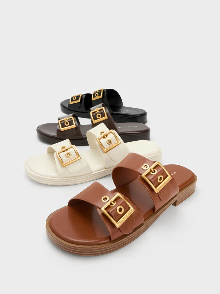 Buckled Double Strap Slide Sandals 6 Buckled Double Strap Slide Sandals - Image 4