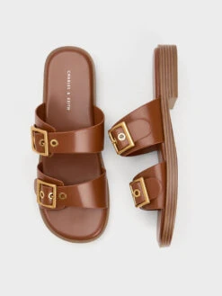 Buckled Double Strap Slide Sandals 11 Buckled Double Strap Slide Sandals -Charles & Keith 2023 L6 CK1 70381012 51 8