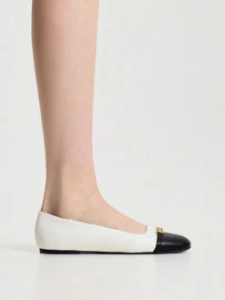 Metallic Accent Two-Tone Ballerinas -Charles & Keith 2023 L6 CK1 70381015 03 2