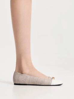 Metallic Accent Checkered Ballerinas -Charles & Keith 2023 L6 CK1 70381015 04 2