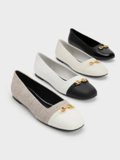 Metallic Accent Checkered Ballerinas -Charles & Keith 2023 L6 CK1 70381015 04 7