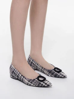 Tweed Beaded Circle Flats 10 Tweed Beaded Circle Flats -Charles & Keith 2023 L6 CK1 70900484 13 2