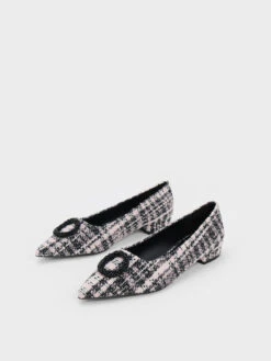 Tweed Beaded Circle Flats 11 Tweed Beaded Circle Flats -Charles & Keith 2023 L6 CK1 70900484 13 3