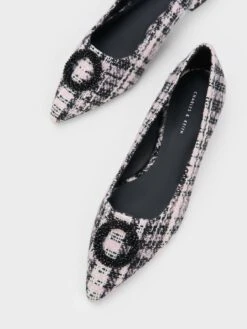 Tweed Beaded Circle Flats 15 Tweed Beaded Circle Flats -Charles & Keith 2023 L6 CK1 70900484 13 8