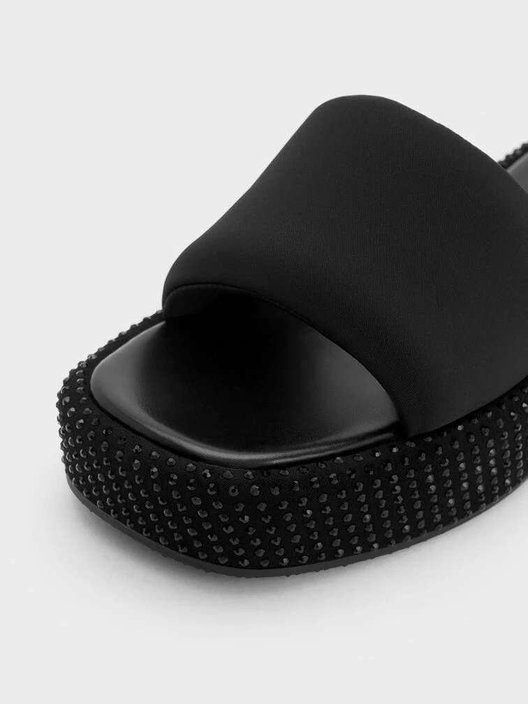 Crystal-Embellished Nylon Flatform Sandals 7 Crystal-Embellished Nylon Flatform Sandals - Image 5