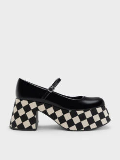 Rubina Checkered Platform Mary Janes