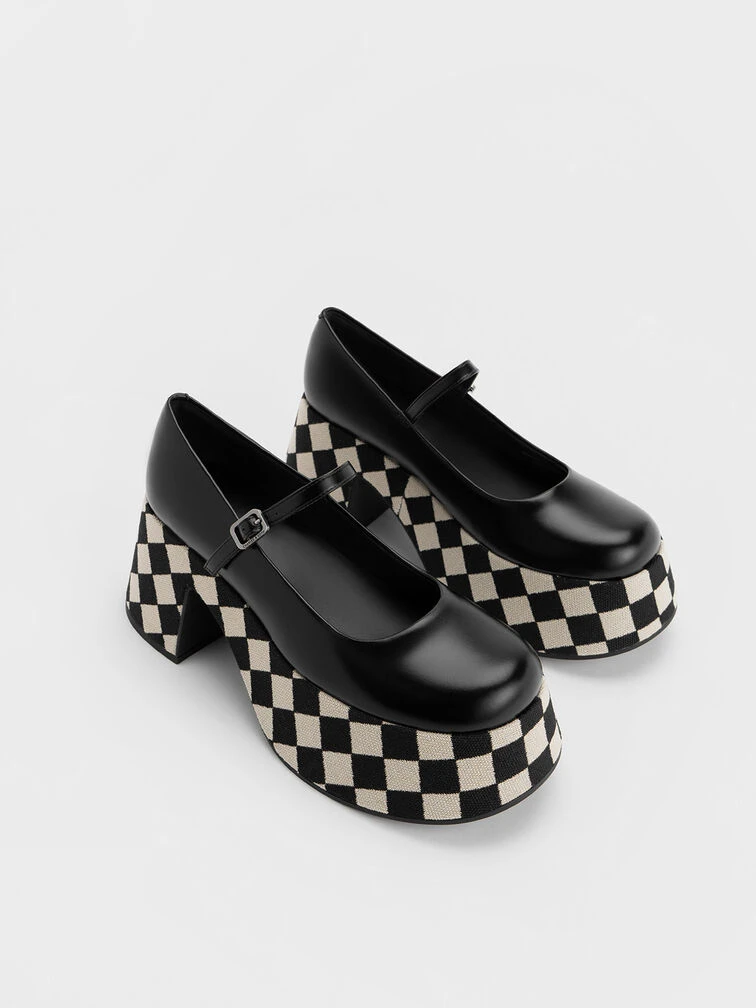 Rubina Checkered Platform Mary Janes 5 Rubina Checkered Platform Mary Janes - Image 3