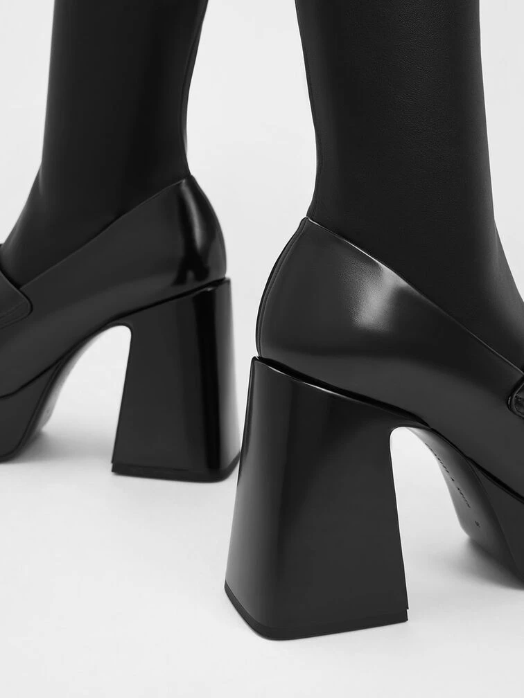 Metallic Accent Platform Ankle Boots 8 Metallic Accent Platform Ankle Boots - Image 6