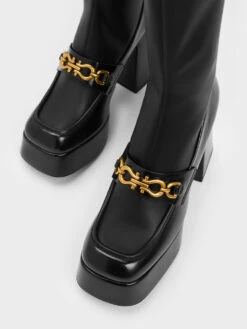 Metallic Accent Platform Ankle Boots 15 Metallic Accent Platform Ankle Boots -Charles & Keith 2023 L6 CK1 90360380 01 8