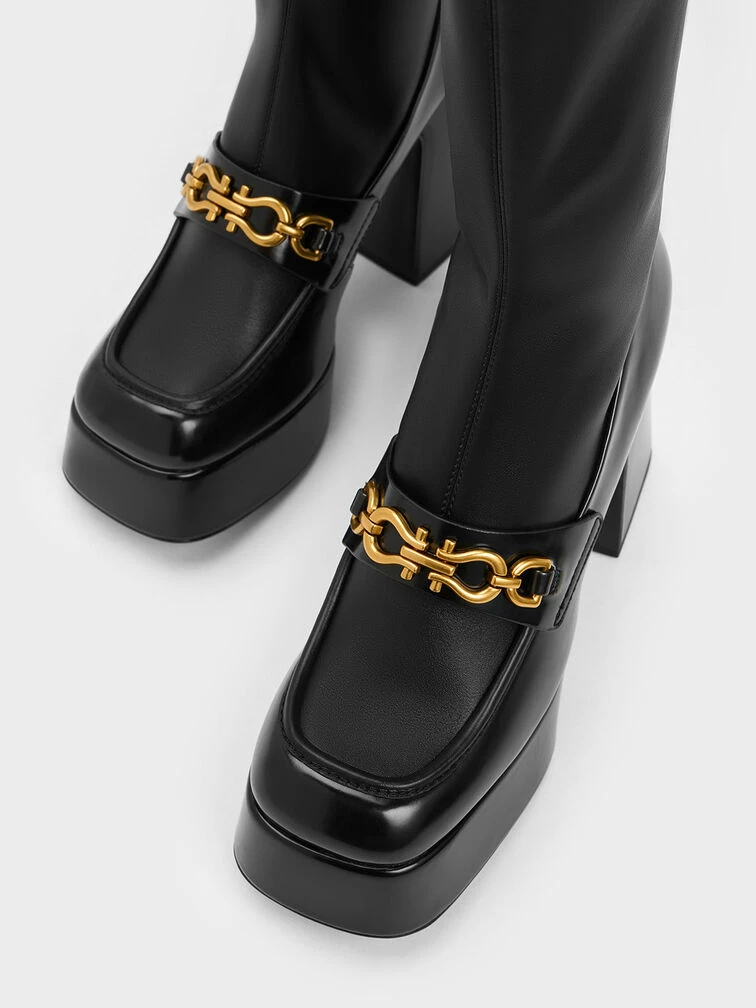 Metallic Accent Platform Ankle Boots 9 Metallic Accent Platform Ankle Boots - Image 7