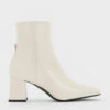 Curved Block Heel Ankle Boots -Charles & Keith 2023 L6 CK1 90360387 41 1