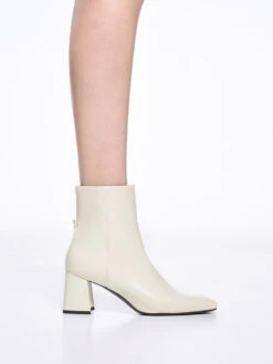 Curved Block Heel Ankle Boots -Charles & Keith 2023 L6 CK1 90360387 41 2