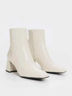 Curved Block Heel Ankle Boots -Charles & Keith 2023 L6 CK1 90360387 41 3