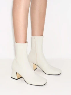 Metallic Trapeze Heel Ankle Boots -Charles & Keith 2023 L6 CK1 90580175 41 2