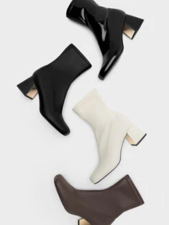 Metallic Trapeze Heel Ankle Boots -Charles & Keith 2023 L6 CK1 90580175 41 7