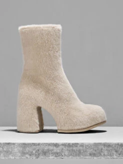 Pixie Furry Platform Ankle Boots