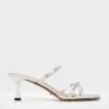 Square Crystal-Embellished Metallic Leather Heeled Mules -Charles & Keith 2023 L6 SL1 60280447 07 1