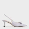 Bow Crystal-Embellished Leather Slingback Pumps -Charles & Keith 2023 L6 SL1 61720049 49 1
