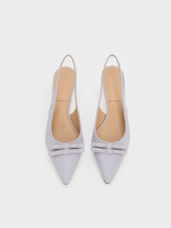 Bow Crystal-Embellished Leather Slingback Pumps -Charles & Keith 2023 L6 SL1 61720049 49 8