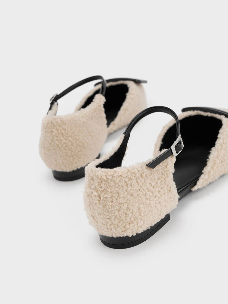 Rosalie Leather Furry D'Orsay Flats 7 Rosalie Leather Furry D'Orsay Flats - Image 5