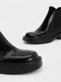 Brogue Leather Chelsea Boots -Charles & Keith 2023 L6 SL1 91900004 J6 7
