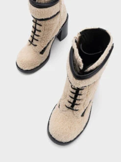 Rosalie Furry Leather Ankle Boots -Charles & Keith 2023 L6 SL1 91900005 05 8