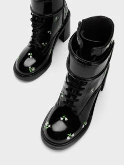 Rosalie Leather Floral Ankle Boots -Charles & Keith 2023 L6 SL1 91900005 24 8