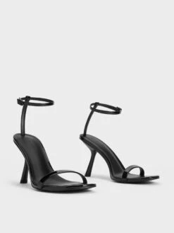 Patent Slant-Heel Ankle-Strap Sandals -Charles & Keith 2023 L7 CK1 60051018 J5 3