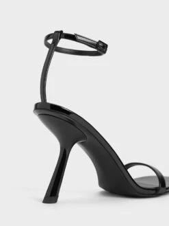 Patent Slant-Heel Ankle-Strap Sandals -Charles & Keith 2023 L7 CK1 60051018 J5 5