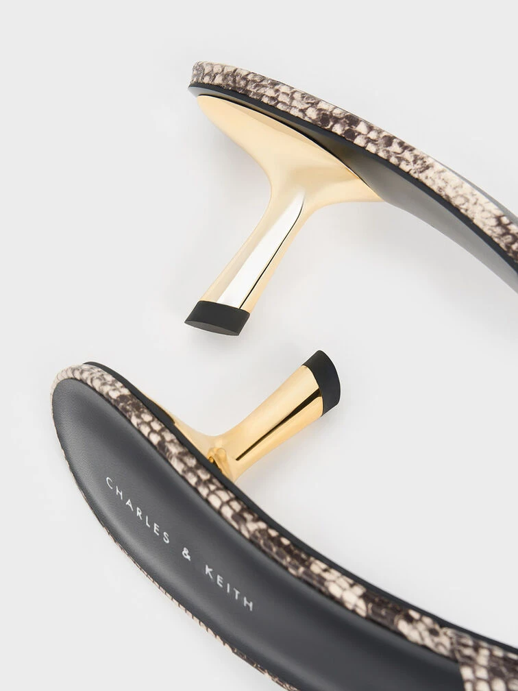 Snake-Print Slant Heel Mules 7 Snake-Print Slant Heel Mules - Image 5