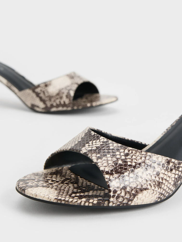 Snake-Print Slant Heel Mules 8 Snake-Print Slant Heel Mules - Image 6
