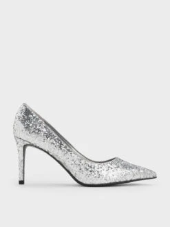 Emmy Glittered Pointed-Toe Pumps