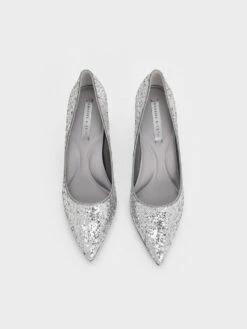 Emmy Glittered Pointed-Toe Pumps -Charles & Keith 2023 L7 CK1 60280245 4 07 8