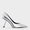 Metallic Slant-Heel Pointed-Toe Pumps -Charles & Keith 2023 L7 CK1 60280417 07 1