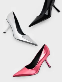 Patent Slant-Heel Pointed-Toe Pumps -Charles & Keith 2023 L7 CK1 60280417 J5 7